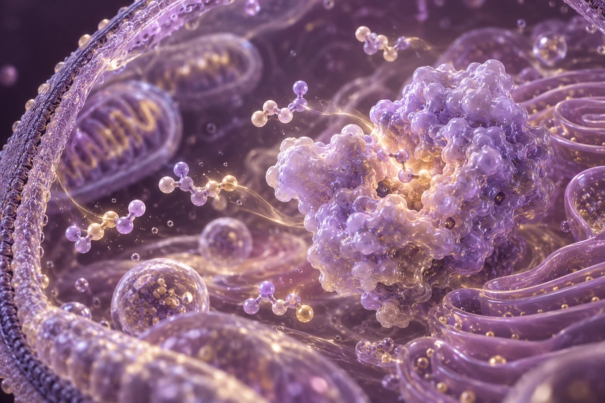 Conceptual glutathione-related molecular reactions in a cellular environment
