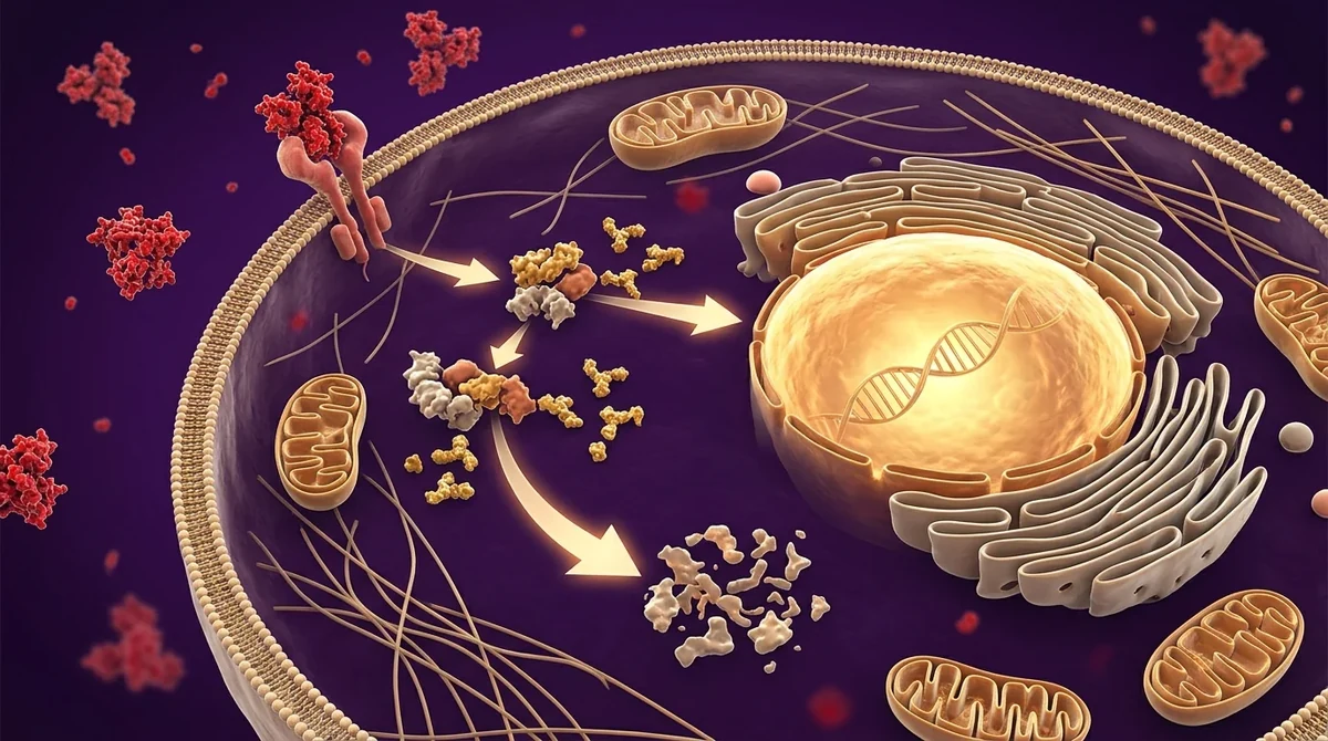 Conceptual cell membrane and intracellular signaling used to introduce KPV research